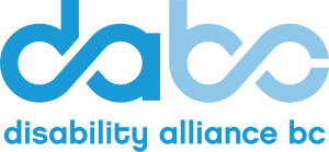 Disability Alliance BC logo interconnected blue letters DABC